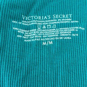 Victoria's Secret Teal Embellished Briefs top and bottom size M